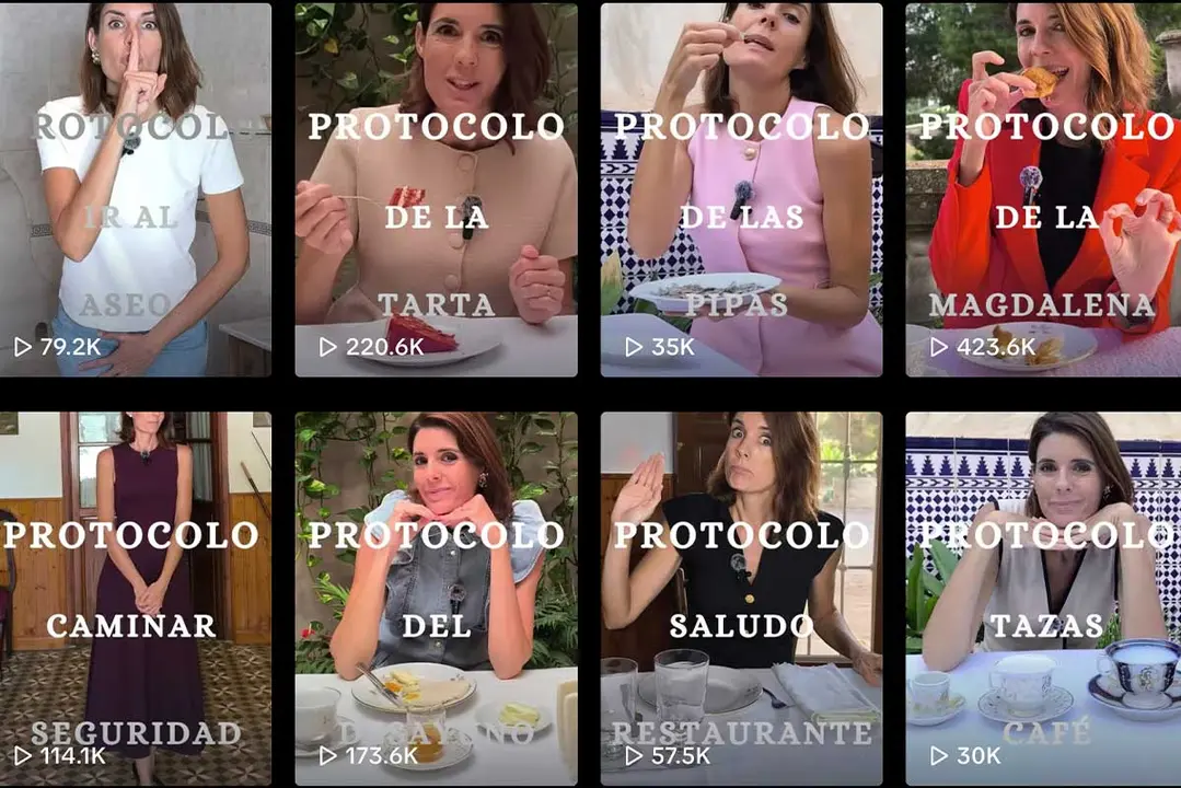 Dona menjant un entrep&agrave; de llonganissa amb eleg&agrave;ncia. Tiktok @protocoloyetiqueta.es