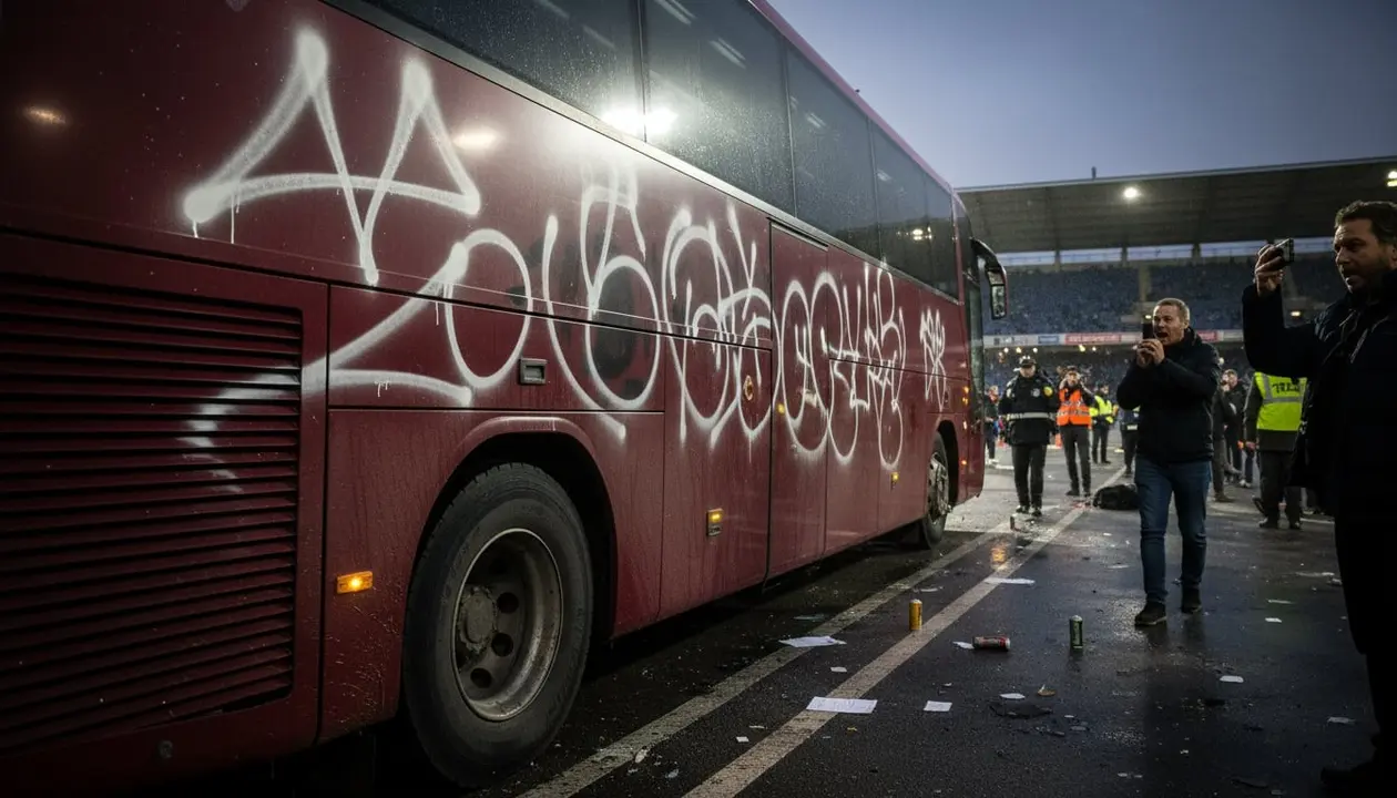 Vandalisme en el bus del N&agrave;stic: pintades nazi abans del partit contra Antequera