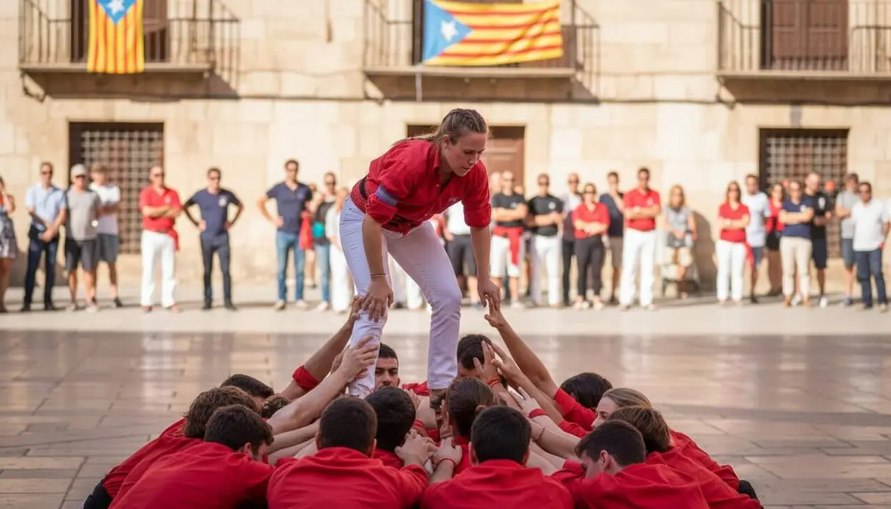 Castells i igualtat de g&egrave;nere amb el comprom&iacute;s ferm de les dones a la Colla Joves Xiquets de Valls el 8 de mar&ccedil;