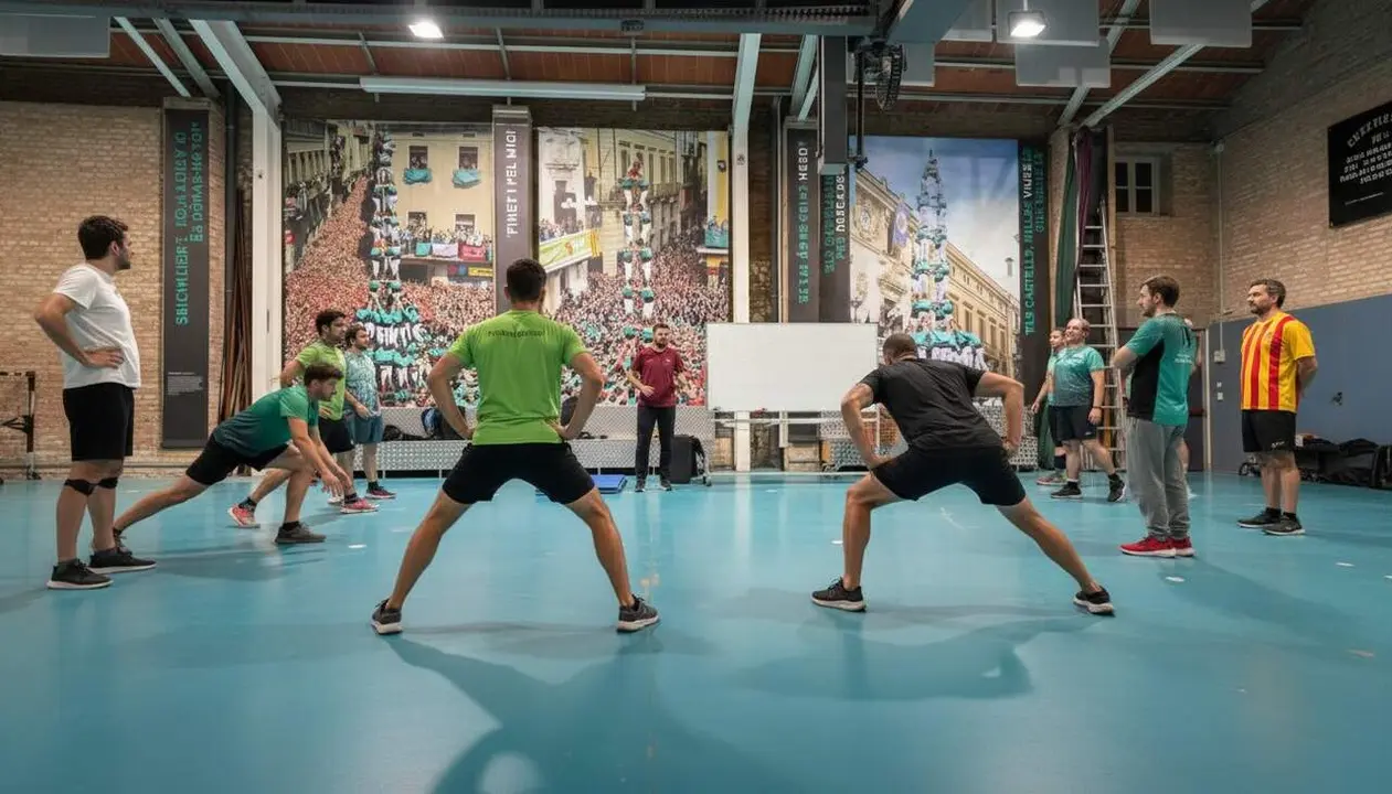 Castellers de Vilafranca inicia la pretemporada 2026 amb entrenament intens i molta energia a la pla&ccedil;a principal