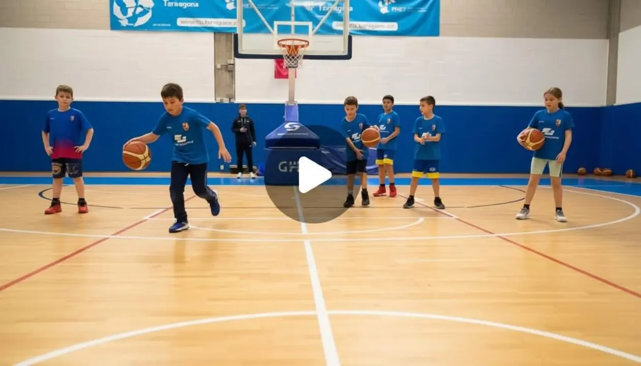 Jugadors del Club B&agrave;squet Tarragona celebrant una vict&ograve;ria amb l&rsquo;afici&oacute; en&egrave;rgica a la grada de l&rsquo;esport local