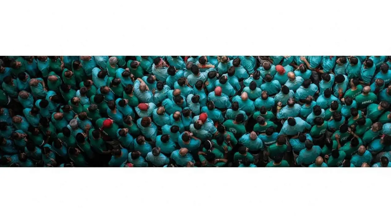 Castellers de Vilafranca actuant a Sant Jaume dels Domenys en la Diada Quarts Amunt el diumenge 29 de mar&ccedil;