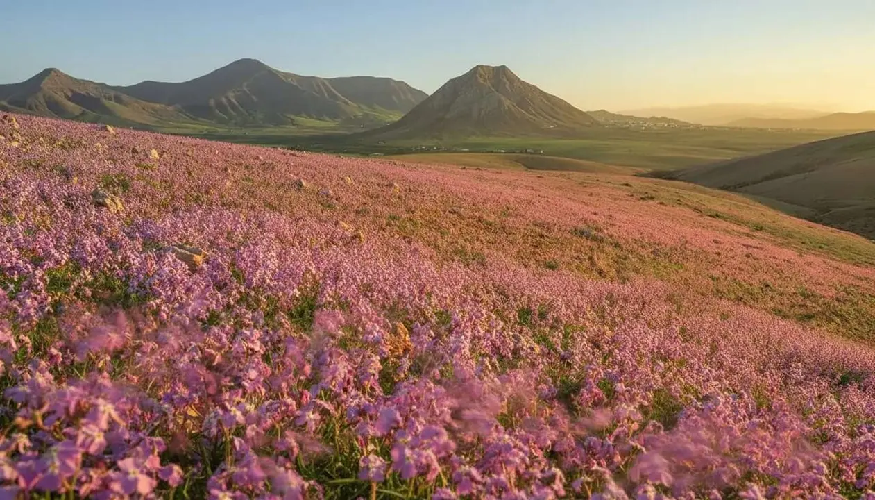 El fen&ograve;men espectacular i inusual de la floraci&oacute; dels paratges, normalment &agrave;rids, de Fuerteventura.