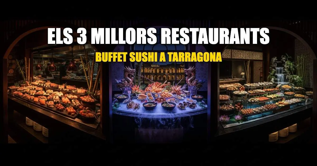 Interior modern i ple de vida d un restaurant de buffet de sushi popular a Tarragona