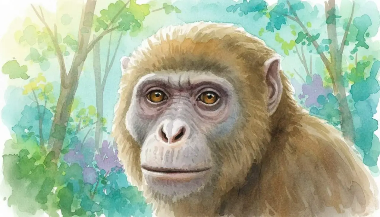 Reconstrucci&oacute; de l'esp&egrave;cie d'hom&iacute;nid Masripithecs Moghraensis trobat a Egipte.