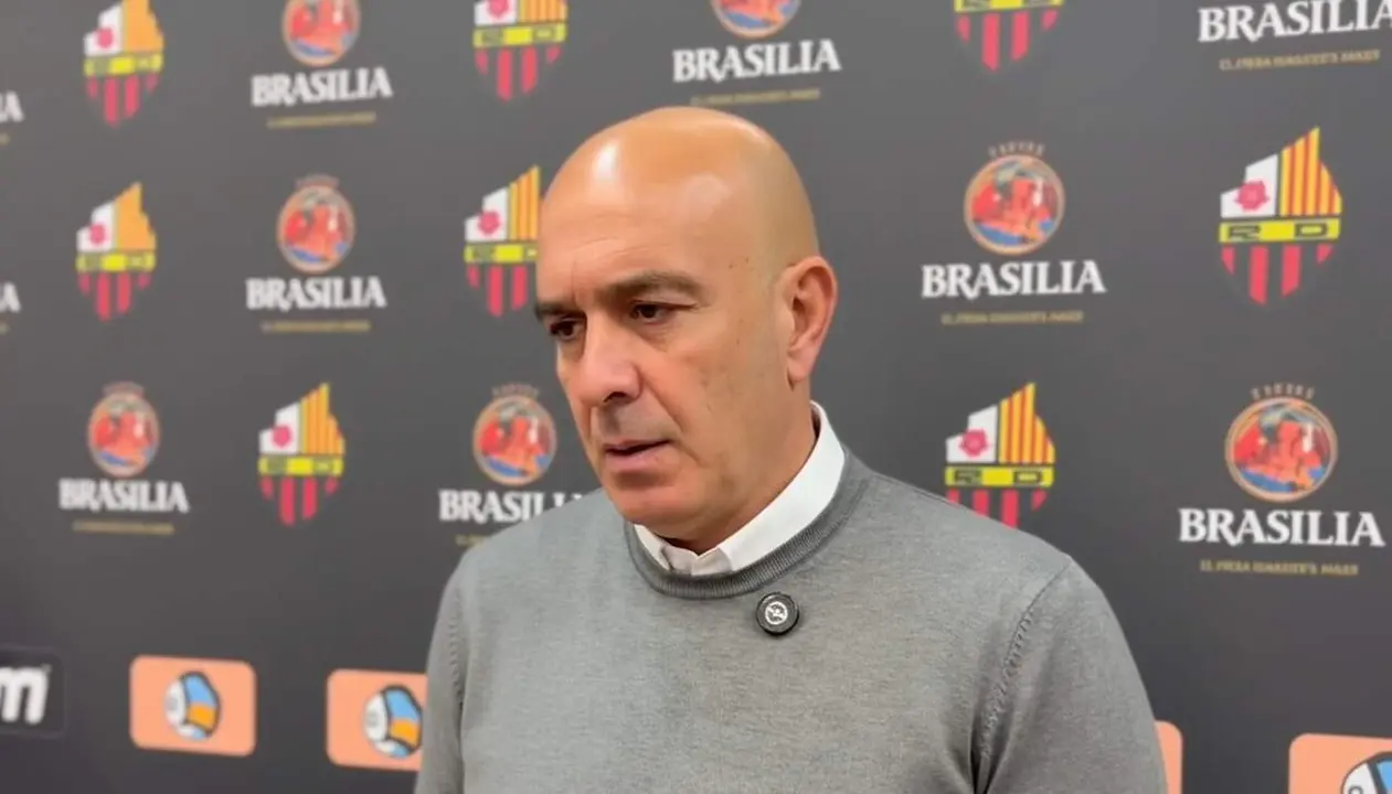 Jordi Garcia comenta la derrota del Reus contra el Voltreg&agrave; en una roda de premsa despr&eacute;s del partit