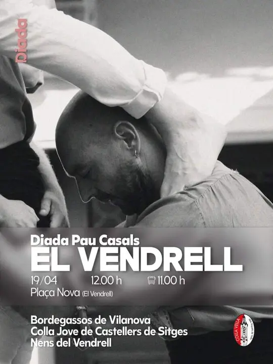 Actuaci&oacute; de castells amb Bordegassos, Joves i Nens a la Pla&ccedil;a Nova del Vendrell el 19 d&rsquo;abril al mat&iacute;