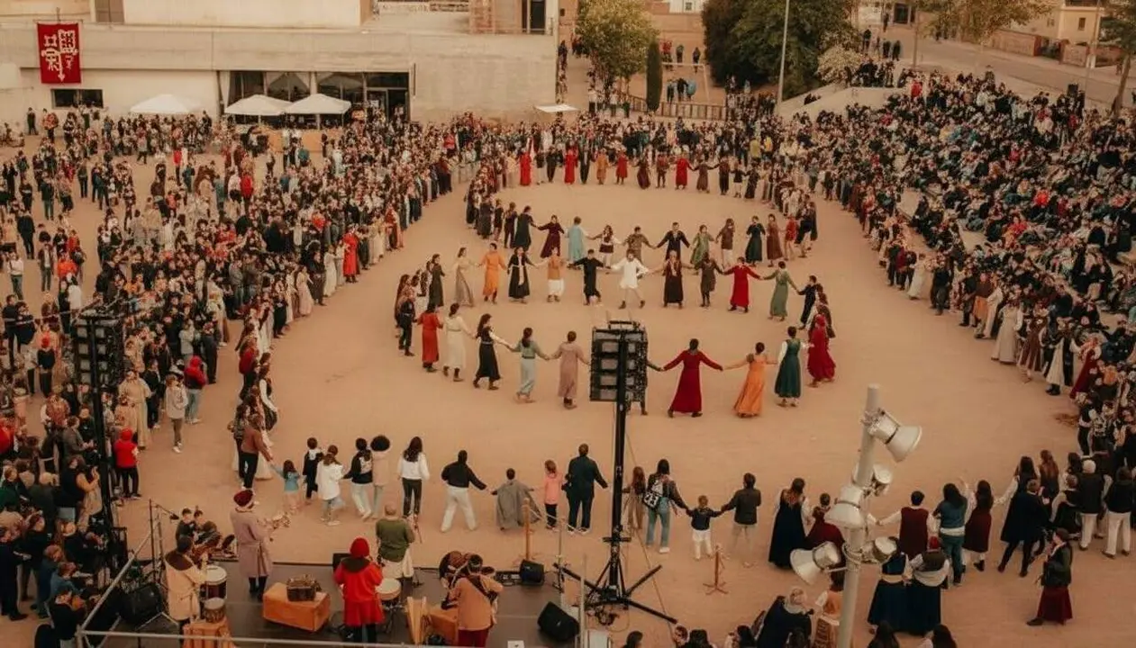 Turistes gaudint de la Setmana Medieval a Montblanc amb activitats culturals i ambientaci&oacute; hist&ograve;rica &uacute;nica &mdash; Imagen generada por IA
