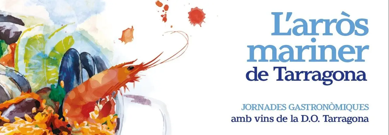 Cartell de les Jornades gastron&ograve;miques de l'Arr&ograve;s mariner de Tarragona.