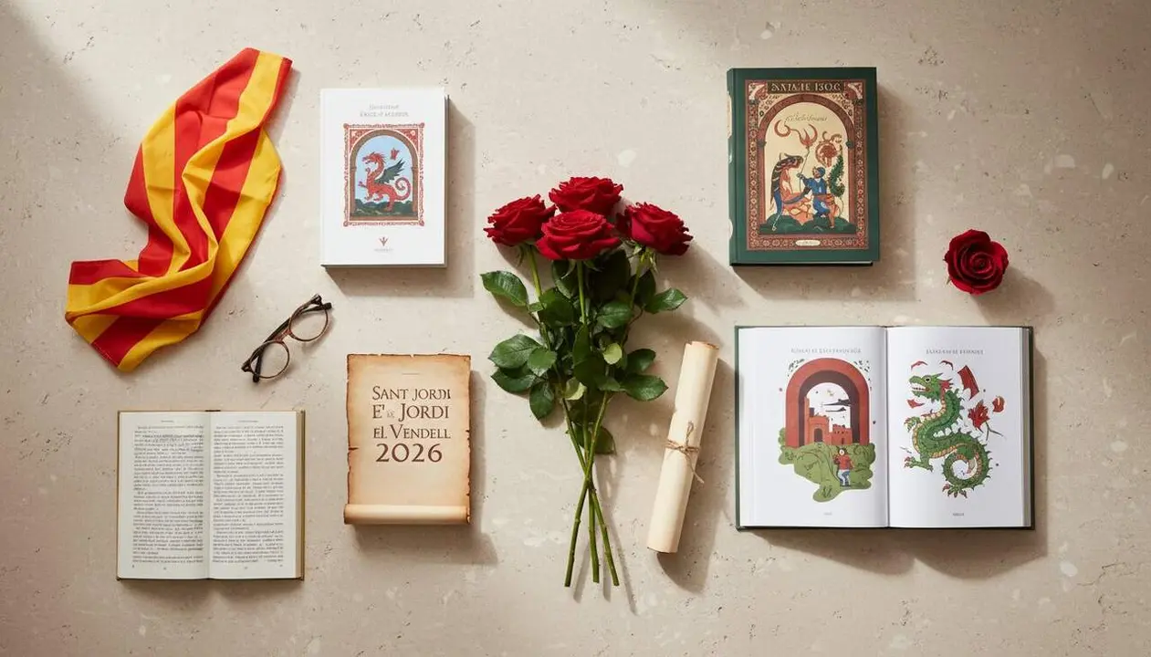 Guia Completa de Sant Jordi 2026 a El Vendrell: Activitats, Roses i Llibres &mdash; Imagen generada por IA