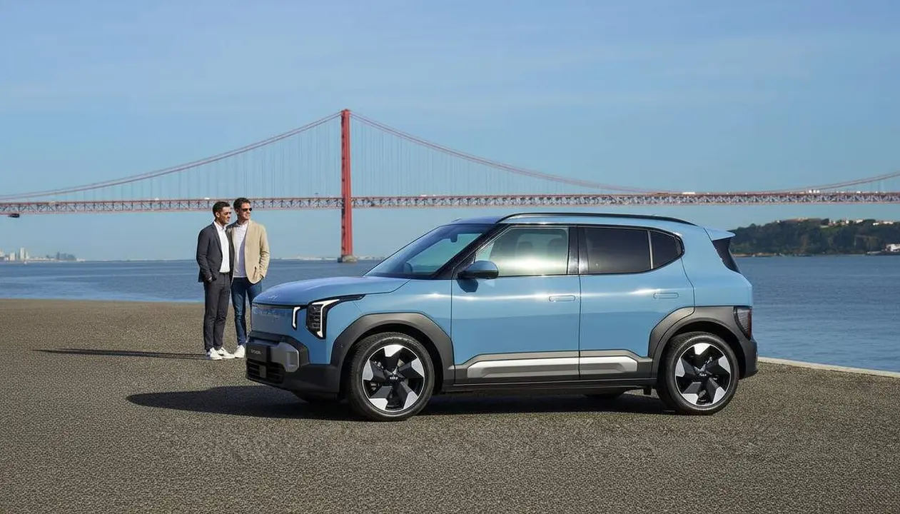KIA EV2 SUV el&egrave;ctric compacte amb 453 km d'autonomia ideal per a la ciutat i viatges llargs per Europa &mdash; Imagen generada por IA