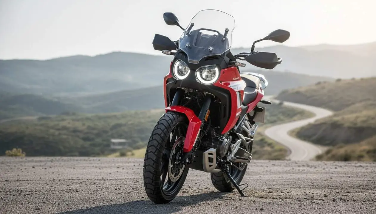 QJ Motor SRT 125DX moto trail per a carnet de cotxe amb disseny sorprenent i preu competitiu a Espanya &mdash; Imagen generada por IA