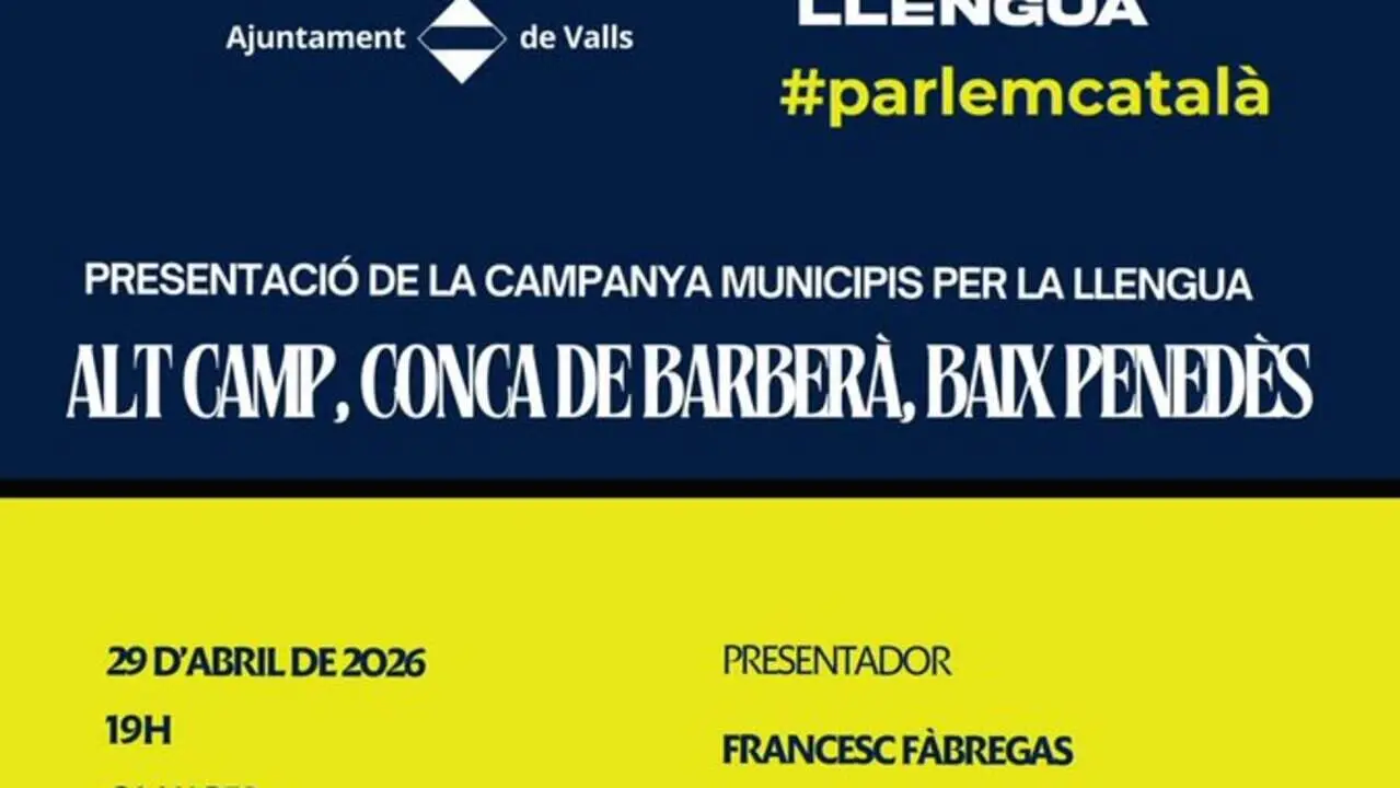  Presentaci&oacute; de la campanya Municipis per la Llengua a Valls el 29 d&rsquo;abril al Ca Xapes per fomentar el catal&agrave; &mdash; Imagen de la Fuente 