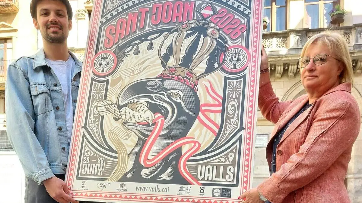  La nova &Agrave;liga de Valls destaca al cartell oficial de la Festa Major de Sant Joan 2026 amb disseny del Marcel Esteve &mdash; Imagen de la Fuente 