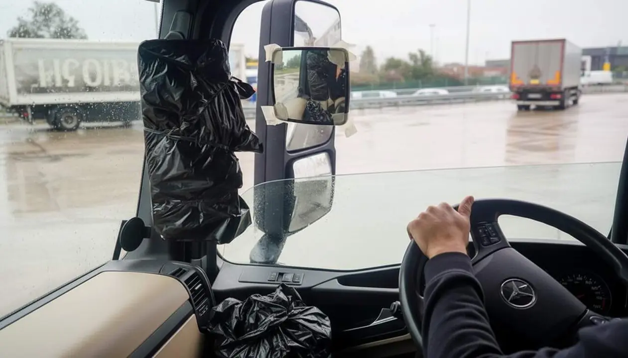 Retrovisors digitals en camions i els riscos de pantalles fosques que afecten la seguretat a la carretera &mdash; Imagen generada por IA