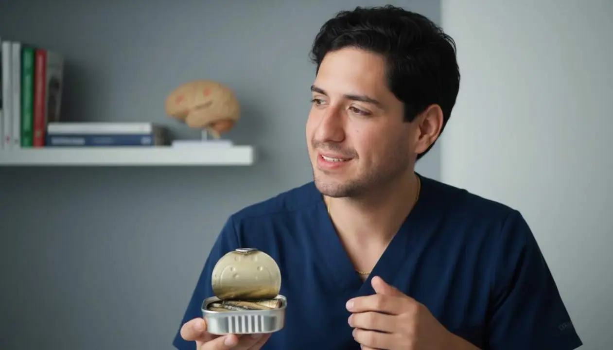  Rodrigo Arteaga explica com les sardines s&oacute;n essencials per millorar la mem&ograve;ria i la salut cerebral naturalment &mdash; Imagen generada por IA 