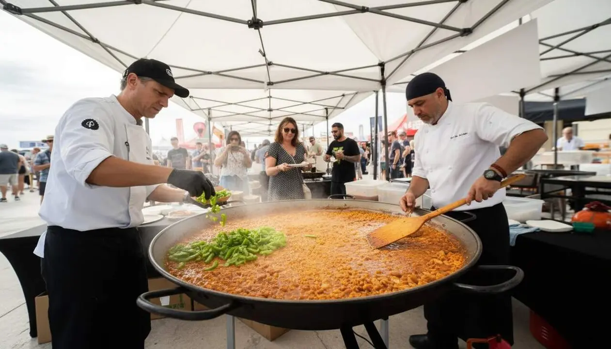  Chefs valencians expliquen la t&egrave;cnica tradicional per fer paella sense afegir aigua que garanteix un arr&ograve;s perfecte &mdash; Imagen generada por IA 
