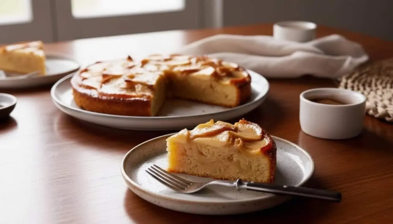  Torta invertida de poma sense farines amb ingredients saludables per a postres de tardor baixes en sucre &mdash; Imagen generada por IA 
