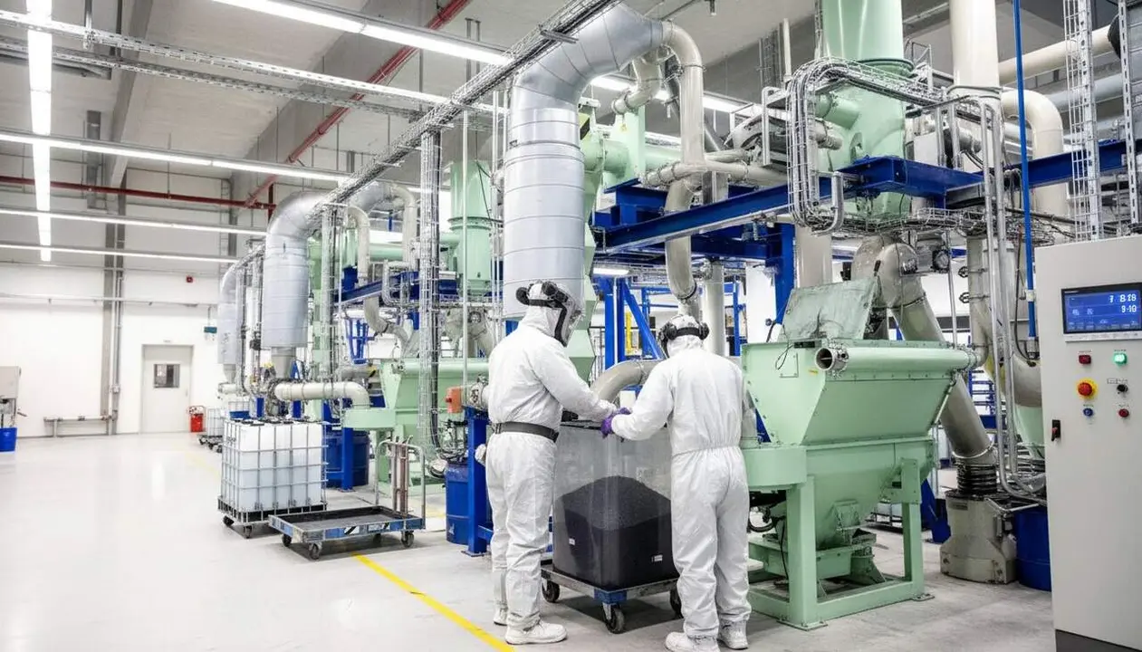  Reciclatge avan&ccedil;at de bateries el&egrave;ctriques a Europa mentre Xina domina la fabricaci&oacute; mundial de bateries &mdash; Imagen generada por IA 