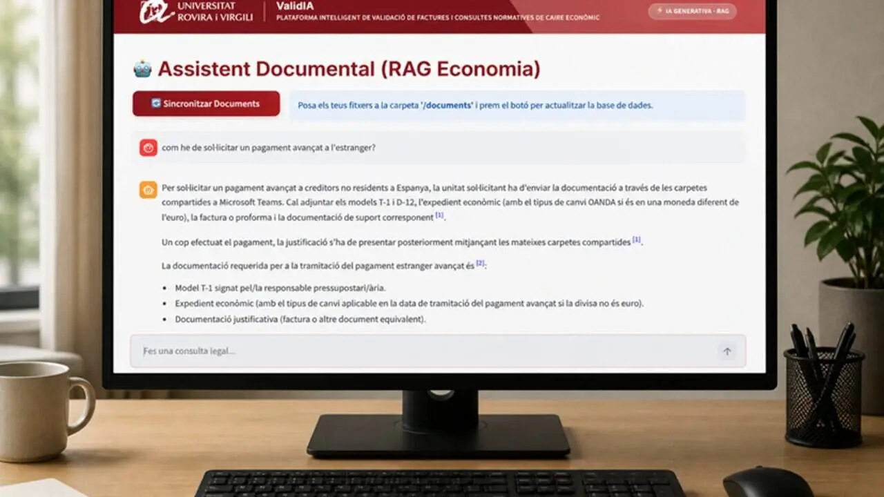  L&rsquo;assistent ValidIA automatitza i millora la validaci&oacute; de factures a la Universitat Rovira i Virgili eficientment &mdash; Imagen de la Fuente 