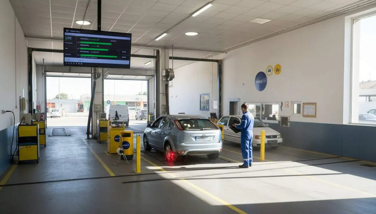 Brussel&middot;les revisa la normativa ITV a Espanya centrant-se en bateries i sistemes avan&ccedil;ats d&rsquo;ajuda a la conducci&oacute; ADAS &mdash; Imagen generada por IA