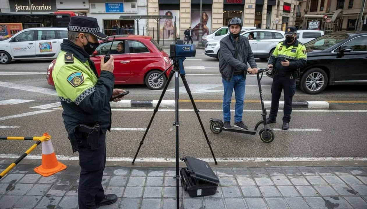  Multes i retirada de vehicles VMP per no assegurar el patinet el&egrave;ctric segons la nova normativa de la DGT &mdash; Imagen generada por IA 