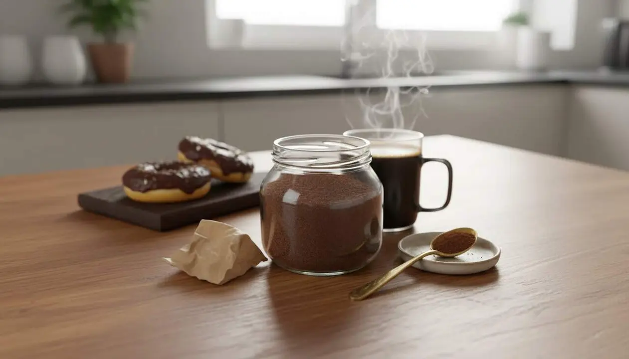  Tasses de caf&egrave; soluble i cacao de qualitat millorada amb processos sostenibles abans del 2026 &mdash; Imagen generada por IA 