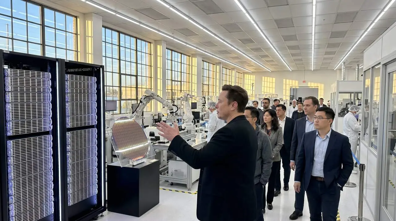  Elon Musk anuncia una inversi&oacute; de 119.000 milions per a la nova f&agrave;brica de xips d&rsquo;intel&middot;lig&egrave;ncia artificial &mdash; Imagen generada por IA 