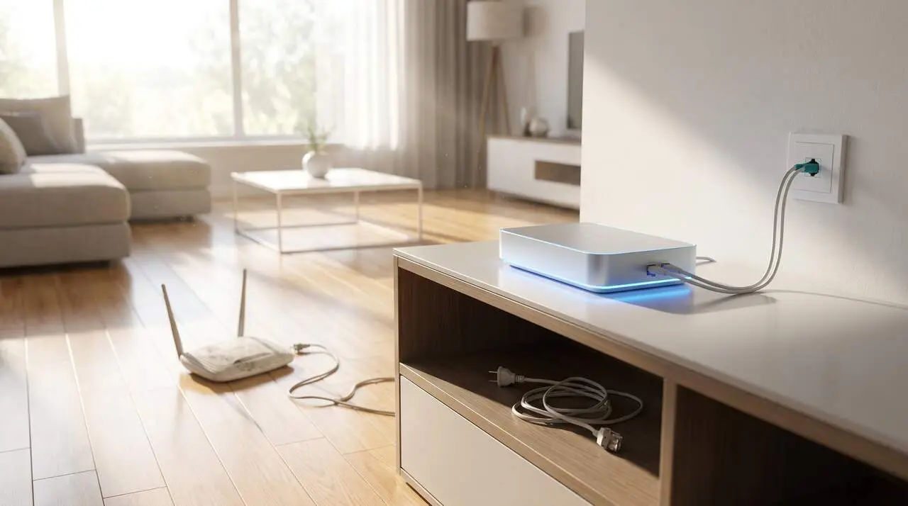  Sistema &ograve;ptic de 362 Gbps que substitueix el Wi-Fi per connectivitat ultrar&agrave;pida a tot l&rsquo;habitatge &mdash; Imagen generada por IA 