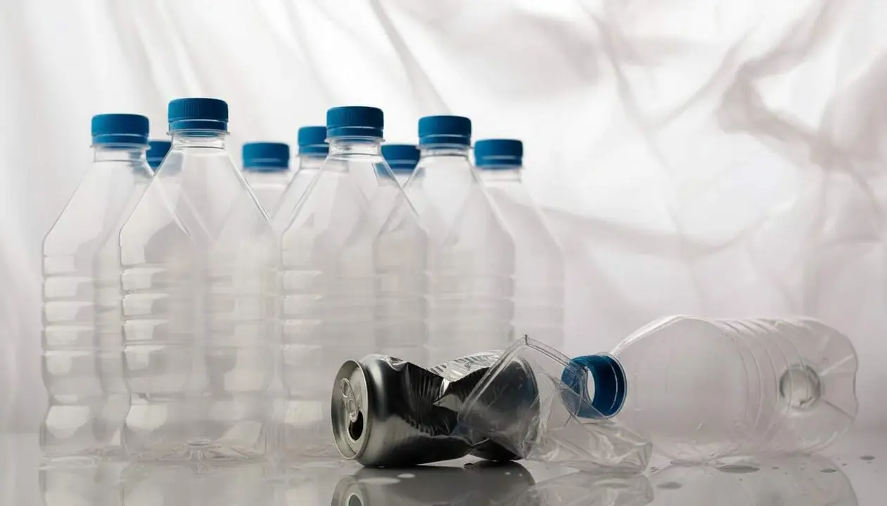  Imatge de llaunes i ampolles reciclables amb la nova normativa que obliga a pagar 10 c&egrave;ntims extra a partir de novembre &mdash; Imagen generada por IA 