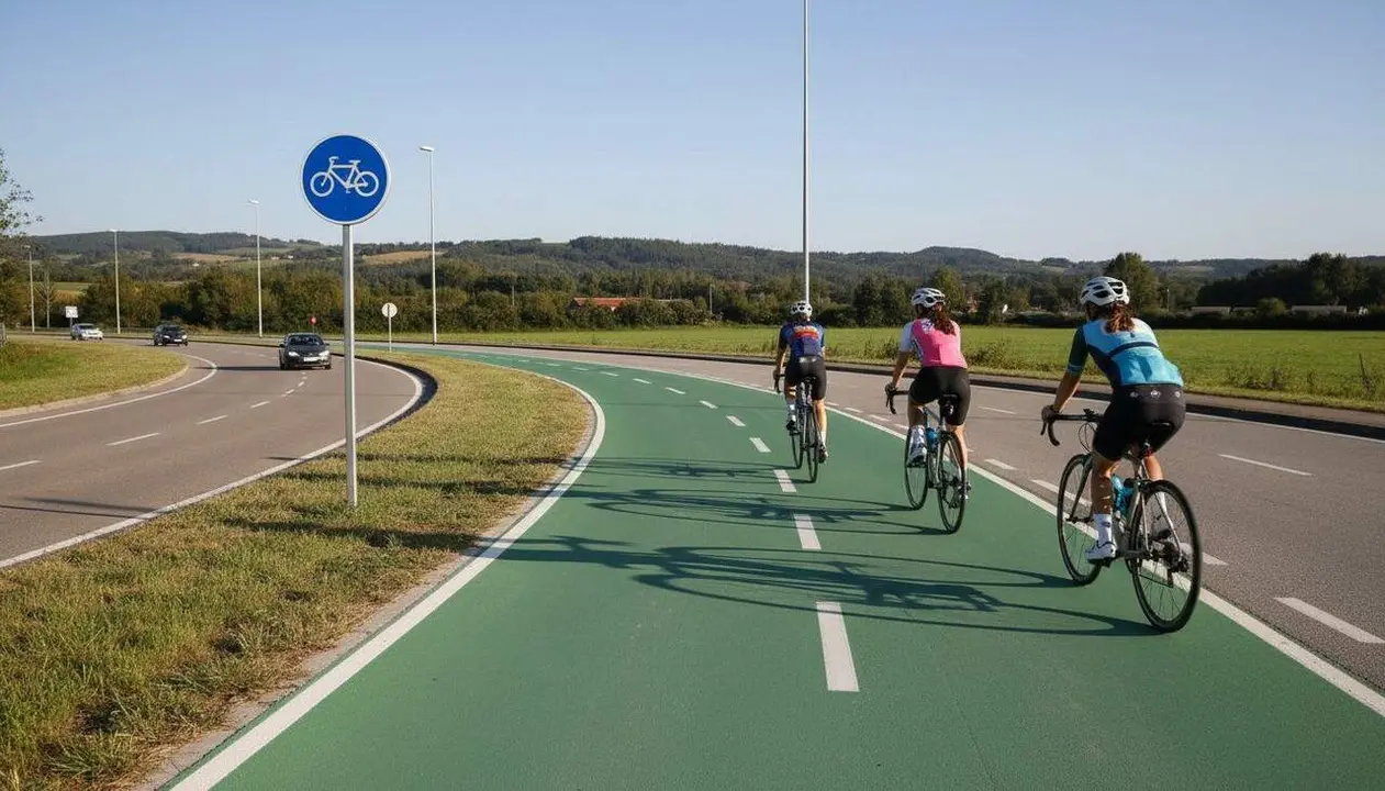 Normativa del BOE que prohibeix als ciclistes circular pels vorals de les carreteres estatals per augmentar la seguretat vi&agrave;ria &mdash; Imagen generada por IA