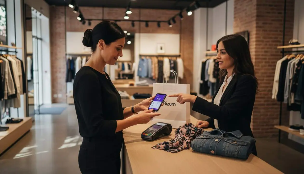 Pagaments amb Bizum a botigues f&iacute;siques ja disponibles amb tecnologia segura i c&ograve;moda per a tothom &mdash; Imagen generada por IA