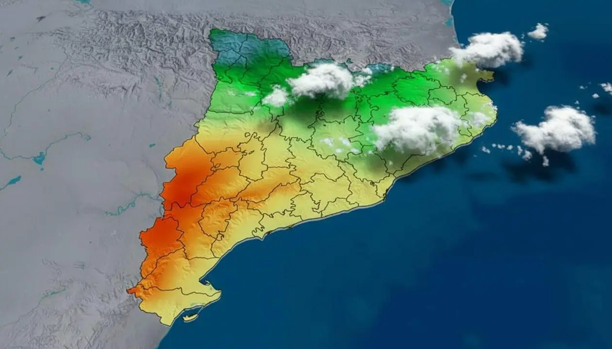  Cels clars i calor intensa amb temperatures de fins a 33 graus a Ponent aquest dijous a Tarragona &mdash; Imagen generada por IA 