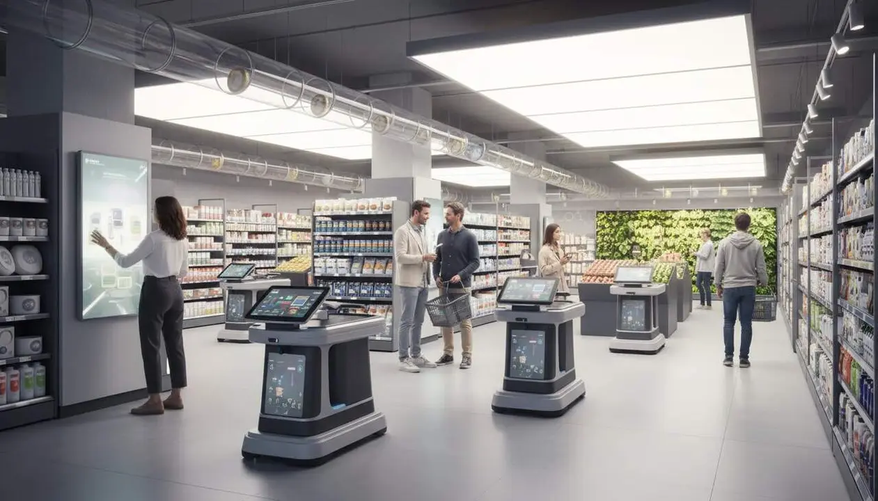  Supermercats a Espanya 2026 amb novetats innovadores per captar consumidors i millorar l'experi&egrave;ncia de compra &mdash; Imagen generada por IA 