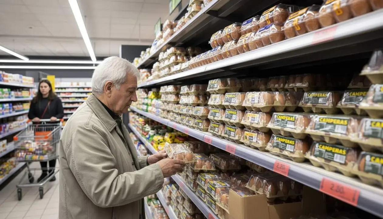  Augment del preu dels ous avui als supermercats de Tarragona amb impacte directe al consumidor local &mdash; Imagen generada por IA 