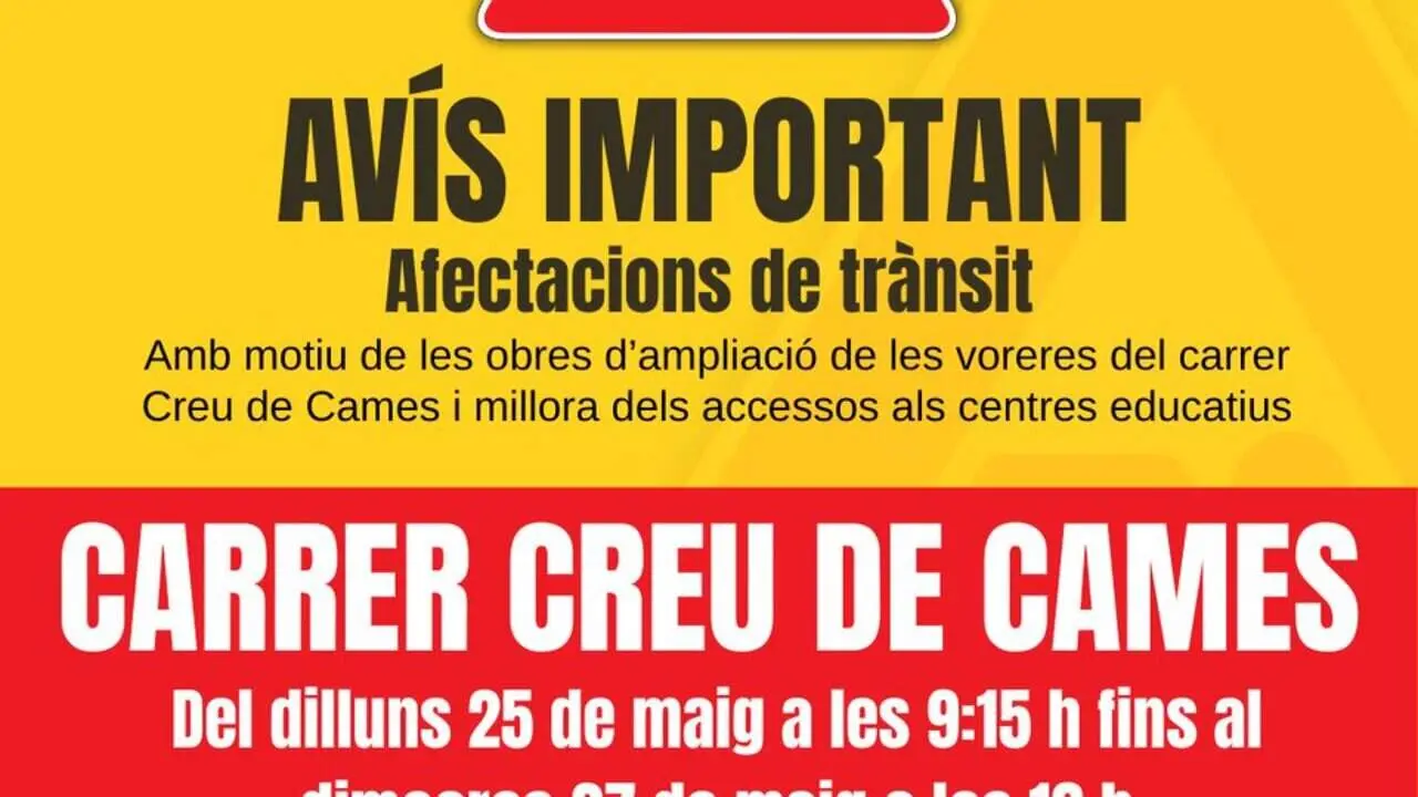  Obres al carrer Creu de Cames amb afectacions de tr&agrave;nsit i ampliaci&oacute; de voreres per millorar accessos &mdash; Imagen de la Fuente 
