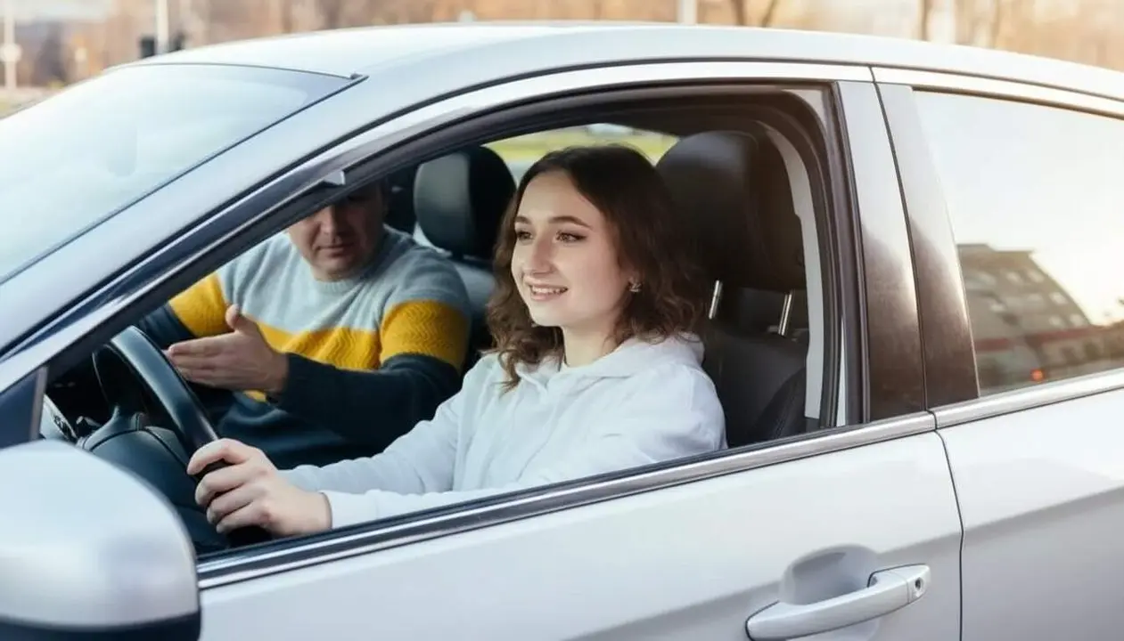 Jove conductor de 17 anys aprenent a conduir amb supervisi&oacute; segons la normativa actual de la DGT