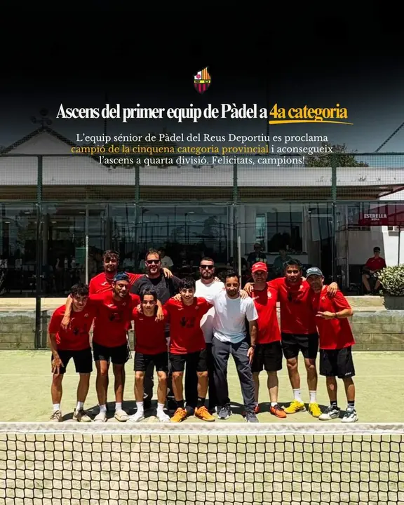  Gran cap de setmana a les seccions de Tennis i P&agrave;del amb l&rsquo;ascens del primer equip de P&agrave;del a Quarta categoria &mdash; Imagen de la Fuente 