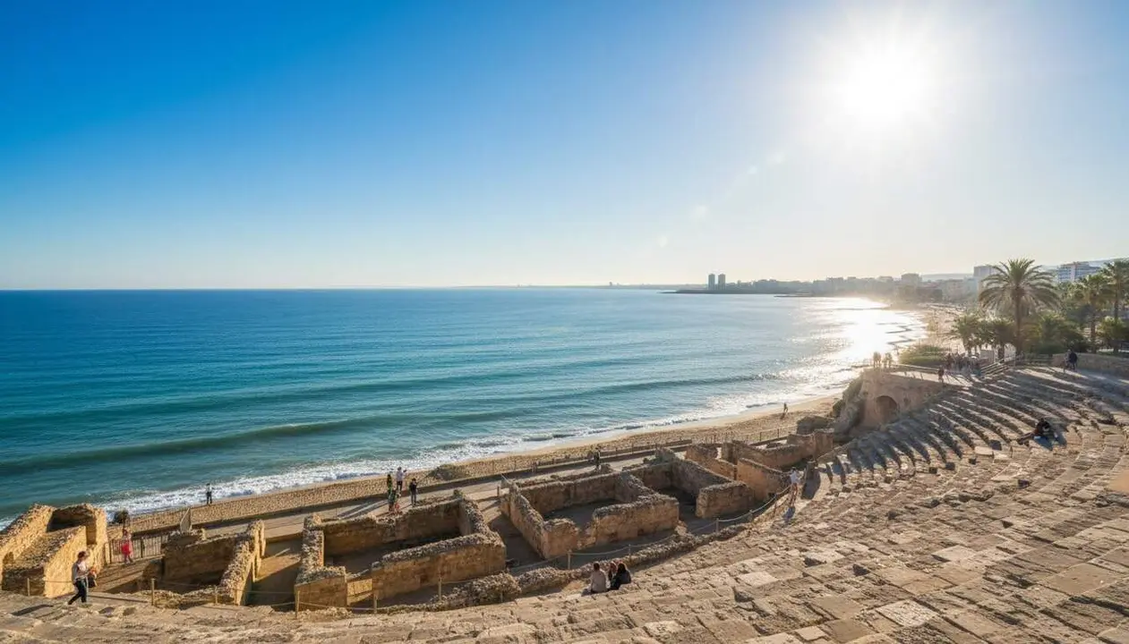  Cels asolellats i temperatures c&agrave;lides entre 30 i 35 graus a l&rsquo;interior de Tarragona en un dimarts d&rsquo;estiu &mdash; Imagen generada por IA 