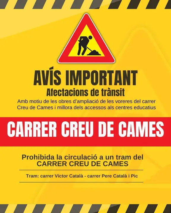  Obres d'ampliaci&oacute; de voreres al carrer Creu de Cames amb millores en centres educatius i serveis a Valls &mdash; Imagen de la Fuente 