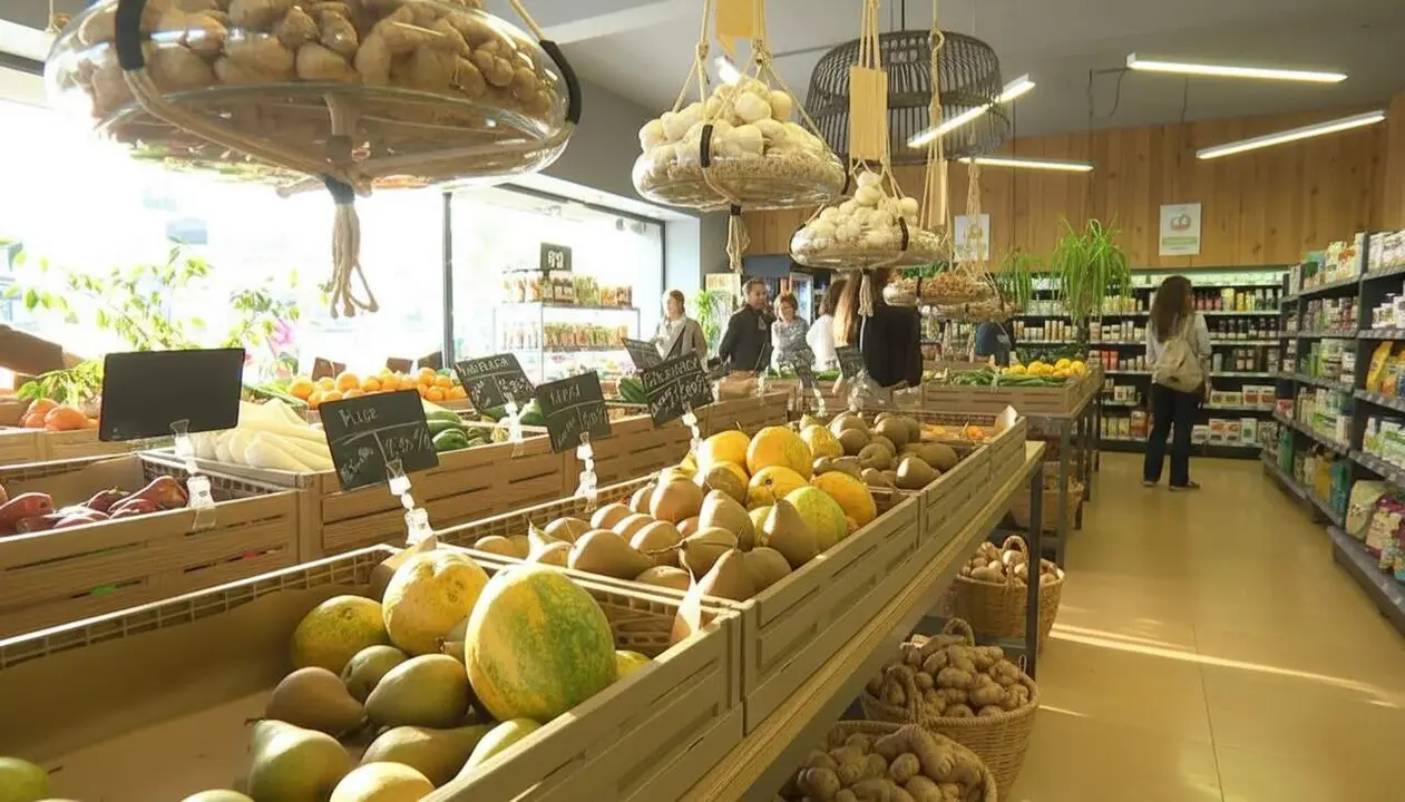  Pagesos i botigues singulars comercialitzen aliments de quil&ograve;metre zero a preus justos per fomentar el consum local sostenible &mdash; Imagen generada por IA 