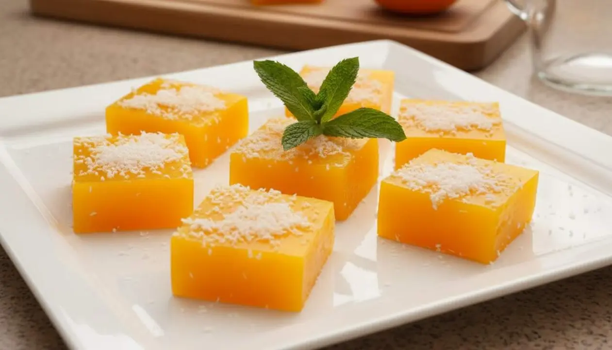 Bocaditos de taronja de Karlos Argui&ntilde;ano amb suc de taronja fresc i textura cruixent per postres deliciosos &mdash; Imagen generada por IA