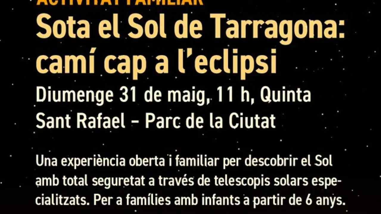  Eclipsi solar a La Guingueta de Tarragona amb observaci&oacute; segura per a tota la fam&iacute;lia el 12 d&rsquo;agost &mdash; Imagen de la Fuente 