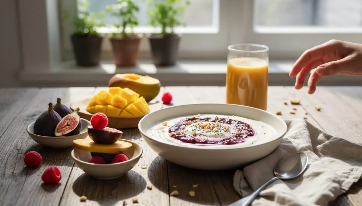 Tres fruites sorprenents perfectes per combinar amb iogurt grec i augmentar la massa muscular de manera natural &mdash; Imagen generada por IA