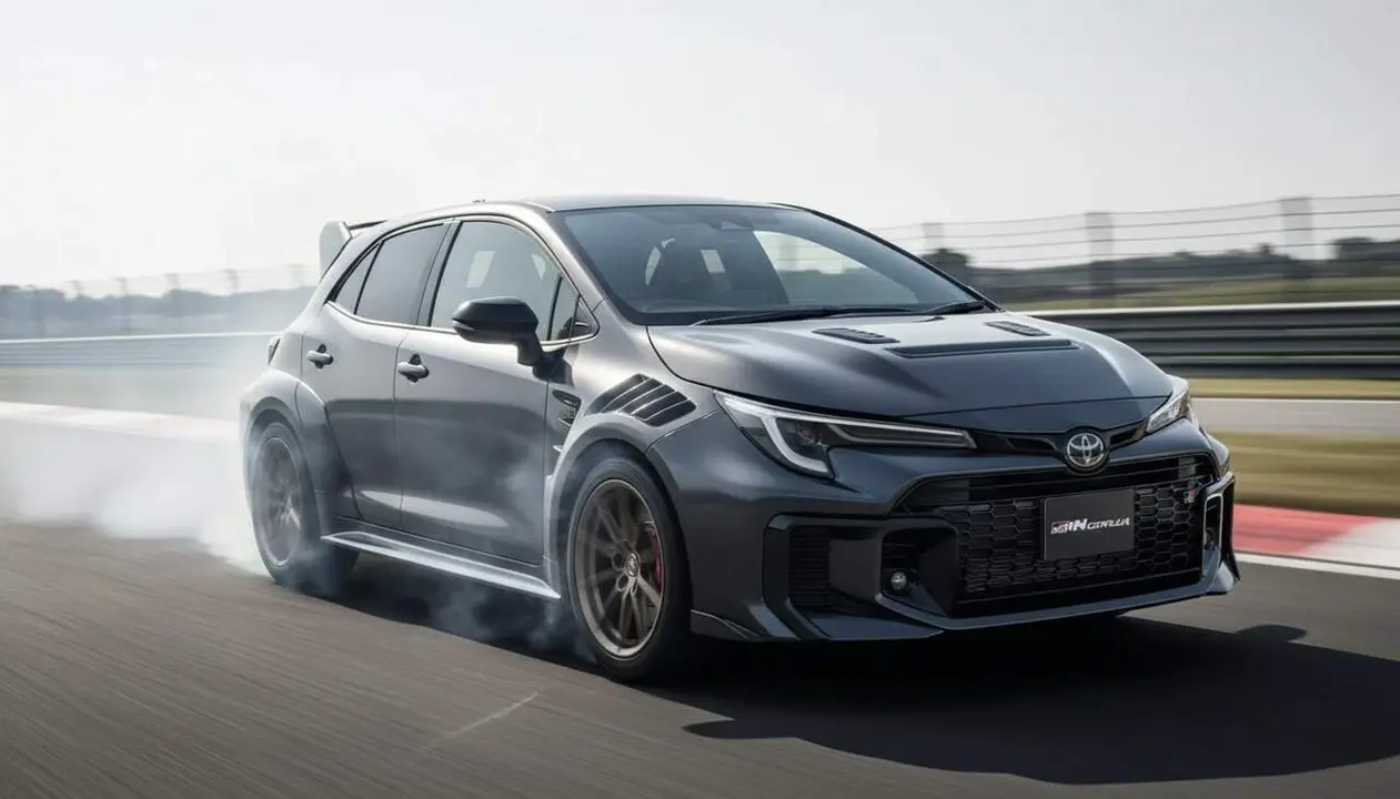 Toyota GRMN Corolla esportiu compacte en acci&oacute; a N&uuml;rburgring amb rendiment i dinamisme excepcional &mdash; Imagen generada por IA