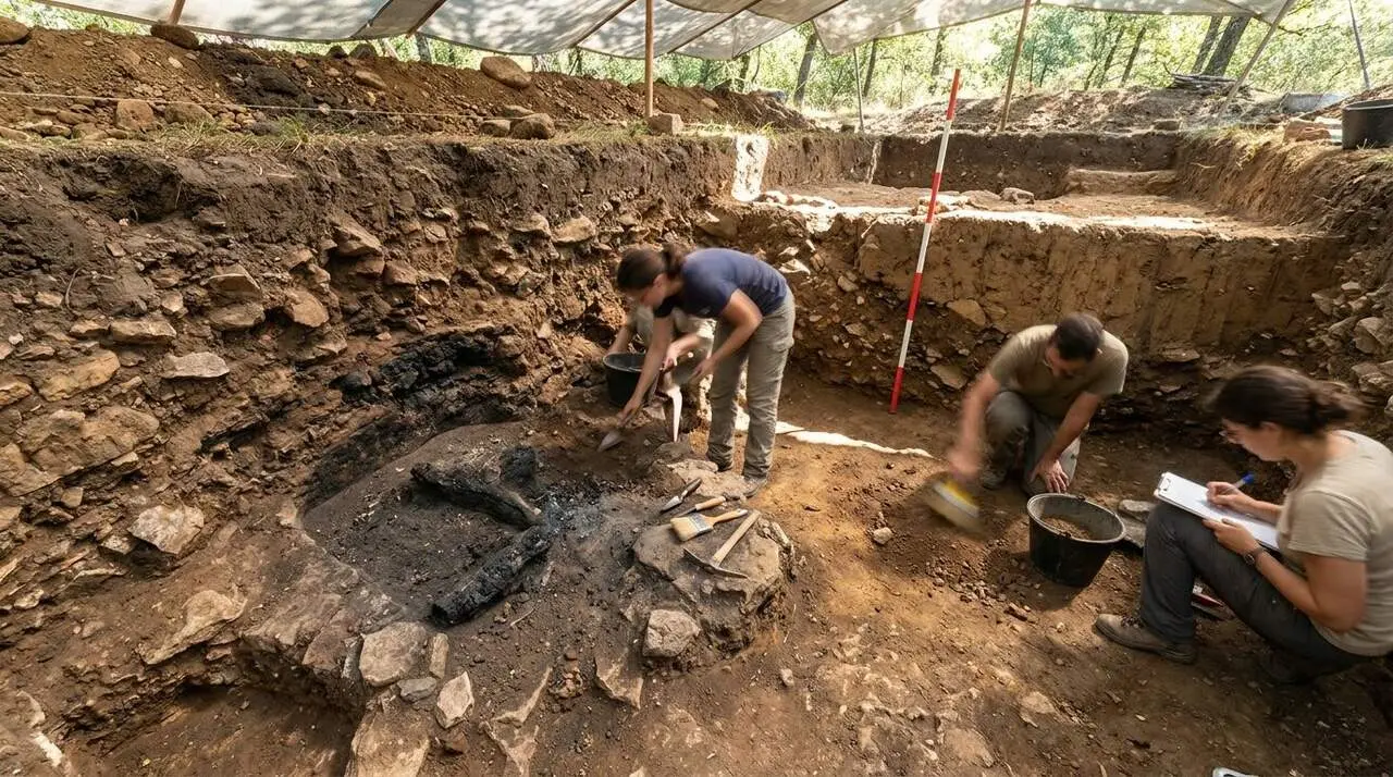 Restes arqueol&ograve;giques de fogars de fa 15.000 anys descobertes a Vimbod&iacute; i Poblet en excavacions hist&ograve;riques &mdash; Imagen generada por IA