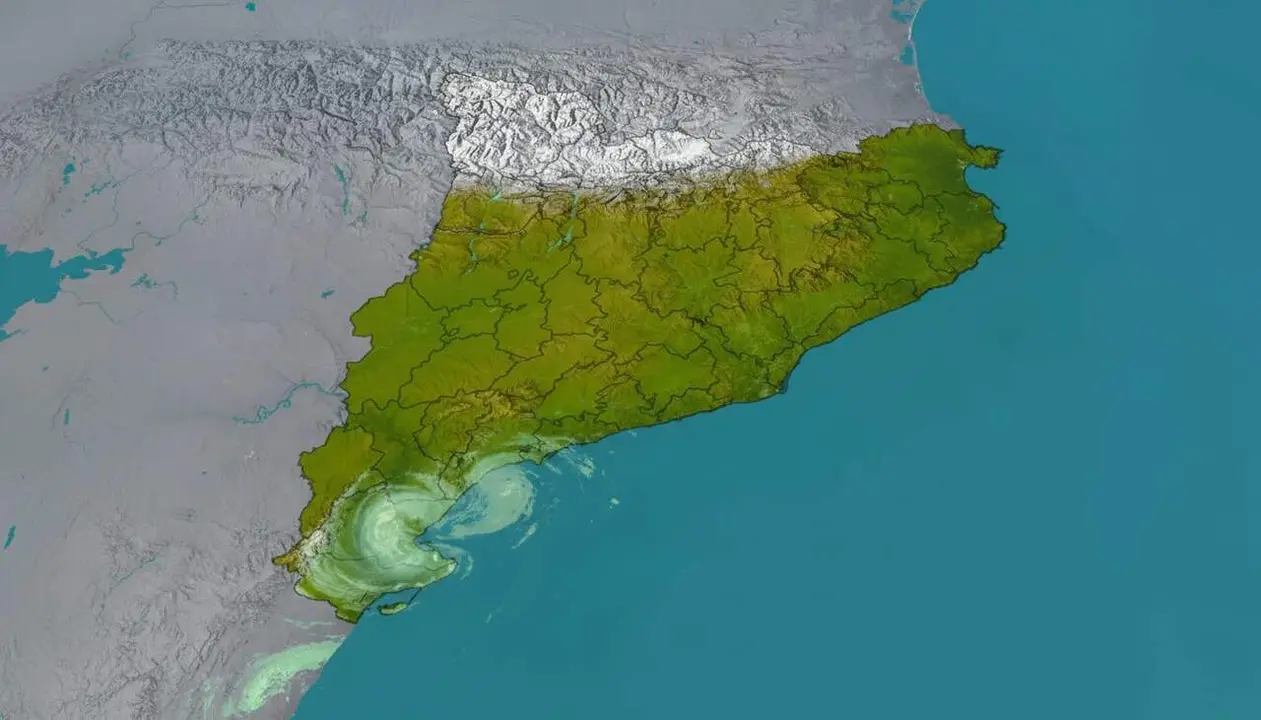  Plugims febles al Baix Camp i Tarragon&egrave;s amb acumulacions de pluja minses segons el radar meteorol&ograve;gic actual &mdash; Imagen generada por IA 