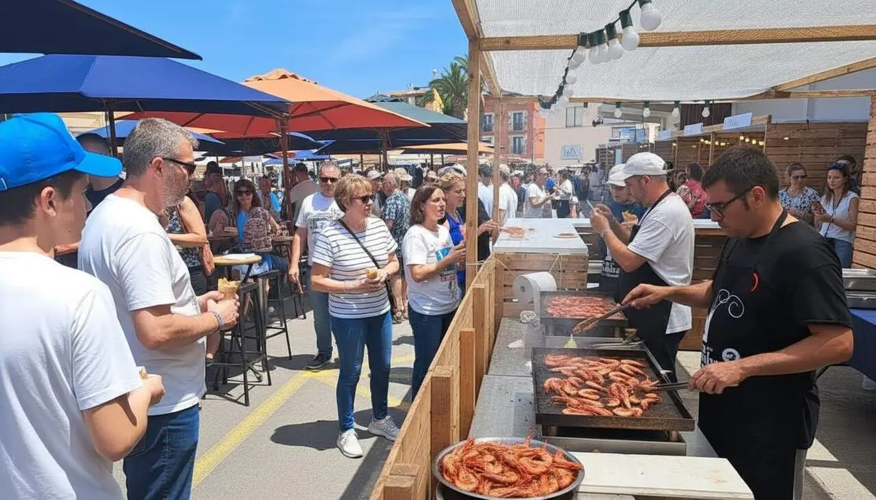  Gamba fresca de Palam&oacute;s a la Fira gastron&ograve;mica amb propostes innovadores i sabor tradicional del mar costa catalana &mdash; Imagen generada por IA 