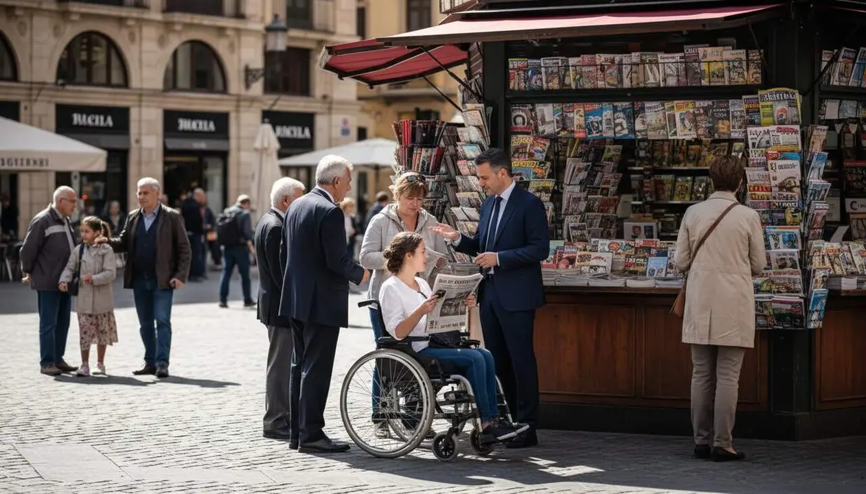 Persona gran rebent pensi&oacute; d'orfandat per incapacitat permanent amb assessorament legal especialitzat &mdash; Imagen generada por IA 