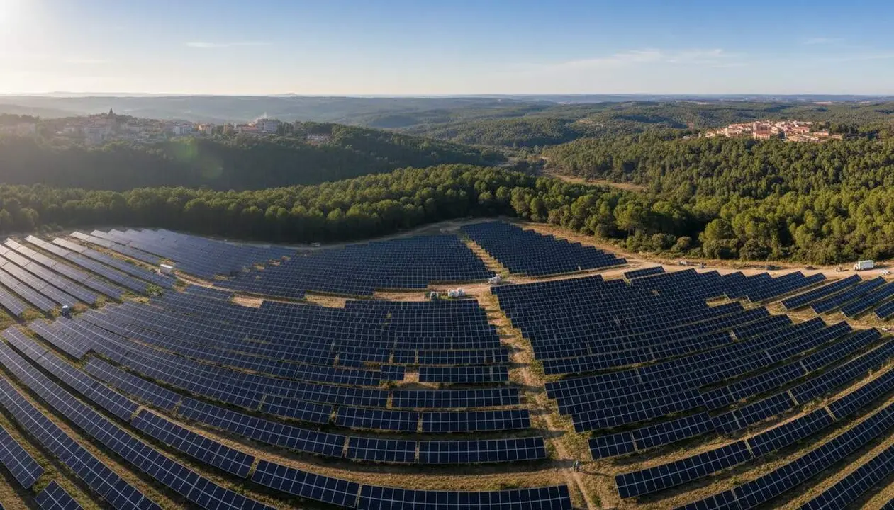  Imatge de panells solars instal&middot;lats a la Selva, Vilallonga i Constant&iacute; per impulsar energia renovable sostenible &mdash; Imagen generada por IA 
